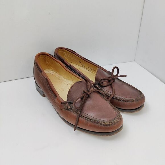 Barrie ltd Booters Mens Slip on Loafers in Brown Leather Sz 8.5 M Mocc Toe - Picture 9 of 15